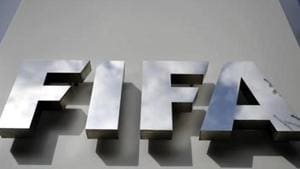 A FIFA logo next to the entrance at the FIFA headquarters.(Getty Images)