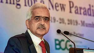 RBI governor Shaktikanta Das addresses a session at the FIBAC conclave in Mumbai on Monday.(PTI Photo) RBI governor Shaktikanta Das addresses a session at the FIBAC conclave in Mumbai on Monday.(PTI Photo)