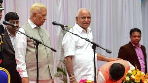 The BJP lost the assembly elections held two years later, a defeat that is blamed in the BJP on Yediyurappa’s power play and the swirling controversies around him.(PTI) The BJP lost the assembly elections held two years later, a defeat that is blamed in the BJP on Yediyurappa’s power play and the swirling controversies around him.(PTI)