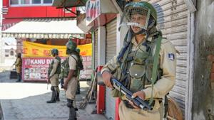 The first encounter between security forces and terrorists ever since the Union government abrogated special category status to Jammu and Kashmir on August 5 by reading down Article 370 of the Indian Constitution.(PTI photo(Representational image)) The first encounter between security forces and terrorists ever since the Union government abrogated special category status to Jammu and Kashmir on August 5 by reading down Article 370 of the Indian Constitution.(PTI photo(Representational image))