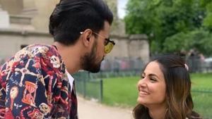 Hina Khan has been in a steady relationship with Rocky Jaiswal.(Instagram) Hina Khan has been in a steady relationship with Rocky Jaiswal.(Instagram)