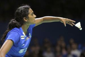 PV Sindhu beat Chinese Taipei’s Pai Yu Po 21-14 21-14 in a 43-minute contest(AP) PV Sindhu beat Chinese Taipei’s Pai Yu Po 21-14 21-14 in a 43-minute contest(AP)