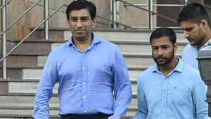 Madhya Pradesh Chief Minister Kamal Nath's nephew Ratul Puri (left) leaves Enforcement Directorate office after being arrested in connection with a Rs 354 crore bank loan fraud case, in New Delhi, Tuesday, Aug 20, 2019.(PTI) Madhya Pradesh Chief Minister Kamal Nath's nephew Ratul Puri (left) leaves Enforcement Directorate office after being arrested in connection with a Rs 354 crore bank loan fraud case, in New Delhi, Tuesday, Aug 20, 2019.(PTI)