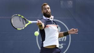 Benoit Paire of France returns a volley to Ugo Humbert of France in the third round of the Winston-Salem Open tennis tournament Wednesday, Aug. 21, 2019, in Winston-Salem, N.C.(AP) Benoit Paire of France returns a volley to Ugo Humbert of France in the third round of the Winston-Salem Open tennis tournament Wednesday, Aug. 21, 2019, in Winston-Salem, N.C.(AP)