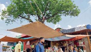 The shrine’s rose seller claims that the neem tree at the dargah is more than 500 years old.(HT Photo) The shrine’s rose seller claims that the neem tree at the dargah is more than 500 years old.(HT Photo)