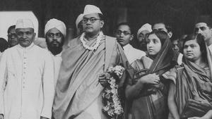 Despite their differences on the question of violence, on the central themes of interfaith harmony, gender equality, and admiration for Mahatma Gandhi, Subhas Chandra Bose and Jawaharlal Nehru stood absolutely shoulder-to-shoulder(HT ARCHIVE)