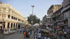 A view of ongoing of Chandni Chowk.(Sanchit Khanna/ Hindustan Times) A view of ongoing of Chandni Chowk.(Sanchit Khanna/ Hindustan Times)