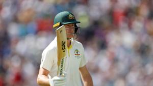 Australia's Marnus Labuschagne reacts after losing his wicket.(Action Images via Reuters) Australia's Marnus Labuschagne reacts after losing his wicket.(Action Images via Reuters)