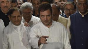 A delegation of opposition leaders including Rahul Gandhi, Ghulam Nabi Azad, Sitaram Yechuri, D. Raja and Majeed Memon returns from Srinagar, in New Delhi on Saturday August 24, 2019.(Photo: Vipin Kumar/Hindustan Times) A delegation of opposition leaders including Rahul Gandhi, Ghulam Nabi Azad, Sitaram Yechuri, D. Raja and Majeed Memon returns from Srinagar, in New Delhi on Saturday August 24, 2019.(Photo: Vipin Kumar/Hindustan Times)