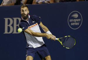 Benoit Paire, of France, hits a return to Steve Johnson, of the United States, during the Winston-Salem Open tennis tournament in Winston-Salem, N.C., Friday, Aug. 23, 2019.(AP) Benoit Paire, of France, hits a return to Steve Johnson, of the United States, during the Winston-Salem Open tennis tournament in Winston-Salem, N.C., Friday, Aug. 23, 2019.(AP)