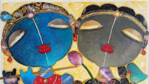 are around 50 unique paintings and sculptures of Lord Krishna and other deities at this exhibition. are around 50 unique paintings and sculptures of Lord Krishna and other deities at this exhibition.