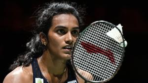 PV Sindhu in action.(AFP) PV Sindhu in action.(AFP)