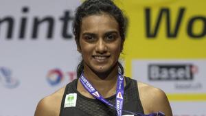 PV Sindhu defeated Nozomi Okuhara in the BWF World Championship final.(AP) PV Sindhu defeated Nozomi Okuhara in the BWF World Championship final.(AP)