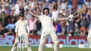 England’s Ben Stokes celebrates winning on day four of the third Ashes Test match against Australia.(AP) England’s Ben Stokes celebrates winning on day four of the third Ashes Test match against Australia.(AP)