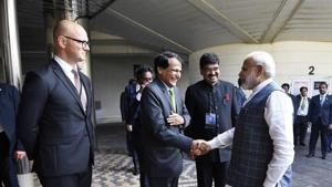 Suresh Prabhu with PM Modi in Biarritz, France. Suresh Prabhu with PM Modi in Biarritz, France.