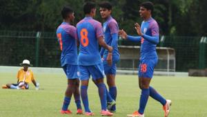 Himanshu Jangra was the star of the show, scoring a hat-trick, while Maheson and Shubho Paul also netted one each.(AIFF)