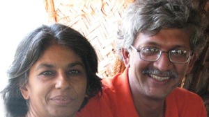 Susan Abraham with Vernon Gonsalves. Vernon was arrested for alleged links with Maoists.(HT File photo) Susan Abraham with Vernon Gonsalves. Vernon was arrested for alleged links with Maoists.(HT File photo)