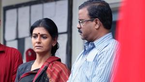 Nandita Das on sets of Virataparvam. Nandita Das on sets of Virataparvam.