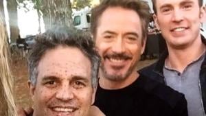 Robert Downey Jr, Mark Ruffalo and Chris Evans, on the set of Avengers: Endgame. Robert Downey Jr, Mark Ruffalo and Chris Evans, on the set of Avengers: Endgame.