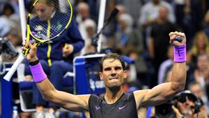 Aug 27, 2019; Flushing, NY, USA; Rafael Nadal of Spain after beating John Millman of Australia in the first round on day two of the 2019 U.S. Open tennis tournament at USTA Billie Jean King National Tennis Center. Mandatory Credit: Robert Deutsch-USA TODAY Sports(USA TODAY Sports) Aug 27, 2019; Flushing, NY, USA; Rafael Nadal of Spain after beating John Millman of Australia in the first round on day two of the 2019 U.S. Open tennis tournament at USTA Billie Jean King National Tennis Center. Mandatory Credit: Robert Deutsch-USA TODAY Sports(USA TODAY Sports)