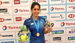 Manasi Joshi reacts after winning the gold medal at the Para-Badminton World Championships in the SL3 category.(Twitter) Manasi Joshi reacts after winning the gold medal at the Para-Badminton World Championships in the SL3 category.(Twitter)