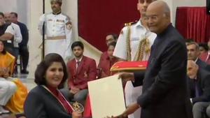 Deepa Malik received the Khel Ratna award.(ANI) Deepa Malik received the Khel Ratna award.(ANI)