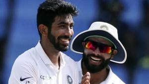 Jasprit Bumrah celebrates a wicket during the first Test against West Indies in Antigua.(AP) Jasprit Bumrah celebrates a wicket during the first Test against West Indies in Antigua.(AP)