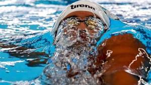 India's Srihari Nataraj competes during his heat of the men's 100m backstroke during swimming competition at the 18th Asian Games in Jakarta, Indonesia, Sunday, Aug. 19, 2018.(AP) India's Srihari Nataraj competes during his heat of the men's 100m backstroke during swimming competition at the 18th Asian Games in Jakarta, Indonesia, Sunday, Aug. 19, 2018.(AP)