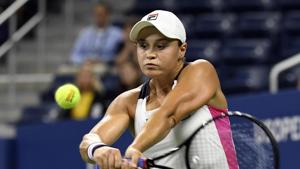 Aug 28, 2019; Flushing, NY, USA; Ashleigh Barty of Australia hits to Lauren Davis of the United States in the second round on day three of the 2019 U.S. Open tennis tournament at USTA Billie Jean King National Tennis Center.(USA TODAY Sports) Aug 28, 2019; Flushing, NY, USA; Ashleigh Barty of Australia hits to Lauren Davis of the United States in the second round on day three of the 2019 U.S. Open tennis tournament at USTA Billie Jean King National Tennis Center.(USA TODAY Sports)