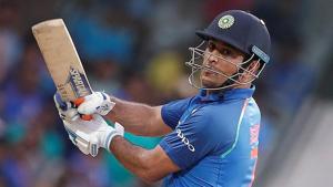 India's Mahendra Singh Dhoni plays a shot.(REUTERS) India's Mahendra Singh Dhoni plays a shot.(REUTERS)