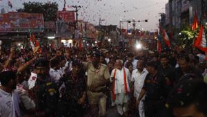 CM Manohar Lal Khattar seen during the Jan Aashirwad Yatra, at Sadar Bazar. Police said that they did not find CCTV footage of the incident due to the crowd.(Yogendra Kumar/HT PHOTO) CM Manohar Lal Khattar seen during the Jan Aashirwad Yatra, at Sadar Bazar. Police said that they did not find CCTV footage of the incident due to the crowd.(Yogendra Kumar/HT PHOTO)