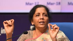 A week after announcing a raft of measures to boost economic growth and improve investor sentiment, finance minister Nirmala Sitharaman on Friday announced consolidation of 10 state-run lenders into four bigger banks.(Sonu Mehta/HT PHOTO) A week after announcing a raft of measures to boost economic growth and improve investor sentiment, finance minister Nirmala Sitharaman on Friday announced consolidation of 10 state-run lenders into four bigger banks.(Sonu Mehta/HT PHOTO)