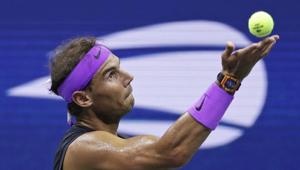 Rafael Nadal, of Spain, tosses the ball for a serve to John Millman, of Australia, during the first round of the U.S. Open tennis tournament Tuesday, Aug. 27, 2019, in New York.(AP) Rafael Nadal, of Spain, tosses the ball for a serve to John Millman, of Australia, during the first round of the U.S. Open tennis tournament Tuesday, Aug. 27, 2019, in New York.(AP)