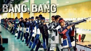 At the Karni Singh shooting range in New Delhi, a prestigious national tournament is flooded by young shooters trying to make their mark, firing alongside the likes of Olympic medallist Gagan Narang(Vipin Kumar/HT PHOTO) At the Karni Singh shooting range in New Delhi, a prestigious national tournament is flooded by young shooters trying to make their mark, firing alongside the likes of Olympic medallist Gagan Narang(Vipin Kumar/HT PHOTO)