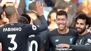 Liverpool's Roberto Firmino celebrates scoring their third goal.(Action Images via Reuters) Liverpool's Roberto Firmino celebrates scoring their third goal.(Action Images via Reuters)