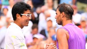 Rafael Nadal of Spain (right) greets Hyeon Chung of Korea(USA TODAY Sports/ Reuters) Rafael Nadal of Spain (right) greets Hyeon Chung of Korea(USA TODAY Sports/ Reuters)