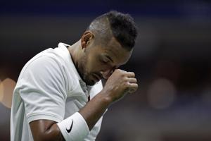 Nick Kyrgios, of Australia, reacts after losing a point to Andrey Rublev, of Russia, during the third round of the U.S. Open tennis tournament Saturday, Aug. 31, 2019, in New York.(AP) Nick Kyrgios, of Australia, reacts after losing a point to Andrey Rublev, of Russia, during the third round of the U.S. Open tennis tournament Saturday, Aug. 31, 2019, in New York.(AP)