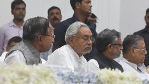 Chief Minister Nitish Kumar cited Bihar’s double-digit growth to refute reports of an economic slowdown.(Parwaz Khan /HT PHOTO) Chief Minister Nitish Kumar cited Bihar’s double-digit growth to refute reports of an economic slowdown.(Parwaz Khan /HT PHOTO)