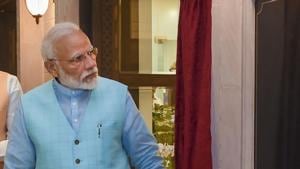 Prime Minister Narendra Modi during the inauguration of Garvi Gujarat Bhawan at Akbar Road in New Delhi.(PTI) Prime Minister Narendra Modi during the inauguration of Garvi Gujarat Bhawan at Akbar Road in New Delhi.(PTI)