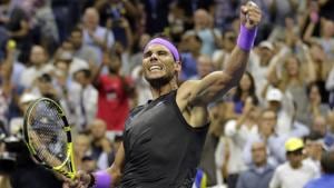 Rafael Nadal, of Spain, reacts after winning his match against Marin Cilic, of Croatia.(AP)