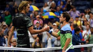 Diego Schwartzman of Argentina after beating Alexander Zverev of Germany.(USA TODAY Sports) Diego Schwartzman of Argentina after beating Alexander Zverev of Germany.(USA TODAY Sports)
