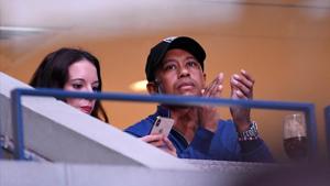 Tiger Woods watches the match between Rafael Nadal of Spain and Marin Cilic of Croatia in the fourth round on day eight of the 2019 U.S. Open tennis tournament at USTA Billie Jean King National Tennis Center. (Robert Deutsch-USA TODAY Sports)(Reuters)
