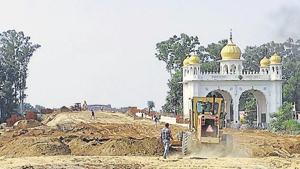A view of the construction work of Kartarpur Corridor at Dera Baba Nanak district Gurdaspur on Monday. August 26, 2019.(Sameer Sehgal/ HT Photo) A view of the construction work of Kartarpur Corridor at Dera Baba Nanak district Gurdaspur on Monday. August 26, 2019.(Sameer Sehgal/ HT Photo)