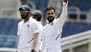 India's captain Virat Kohli celebrates(AP) India's captain Virat Kohli celebrates(AP)