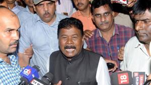 Bandhu Tirkey after his arrest in Ranchi on Wednesday.(Diwakar Prasad/ HT Photo) Bandhu Tirkey after his arrest in Ranchi on Wednesday.(Diwakar Prasad/ HT Photo)