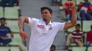 Taijul Islam in action during the Test match between Bangladesh and Afghanistan.(Twitter) Taijul Islam in action during the Test match between Bangladesh and Afghanistan.(Twitter)