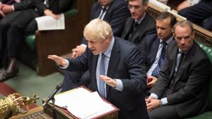Britain's Prime Minister Boris Johnson speaks during Prime Minister's Questions session in the House of Commons in London, Britain September 4, 2019.(Handout via Reuters) Britain's Prime Minister Boris Johnson speaks during Prime Minister's Questions session in the House of Commons in London, Britain September 4, 2019.(Handout via Reuters)