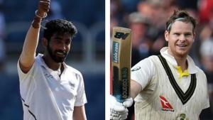 Jasprit Bumrah (L) Steve Smith 9R)(HT Collage) Jasprit Bumrah (L) Steve Smith 9R)(HT Collage)
