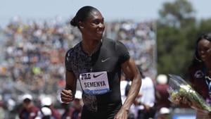South Africa's Caster Semenya smiles after winning the women's 800-meter race during the Prefontaine Classic.(AP) South Africa's Caster Semenya smiles after winning the women's 800-meter race during the Prefontaine Classic.(AP)