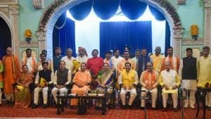 The Uttar Pradesh CM and his ministers will be at IIM for the day-long programme that includes orientation and sessions on good governance and development.(PTI PHOTO.) The Uttar Pradesh CM and his ministers will be at IIM for the day-long programme that includes orientation and sessions on good governance and development.(PTI PHOTO.)